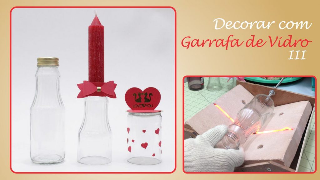Decore com garrafa de vidro